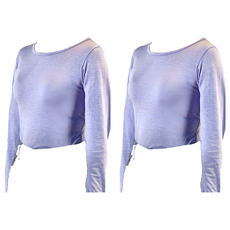 Meet Warm 女款單向導濕保暖發熱衣 圓領 2件 - SGS認證, M, 淺紫色