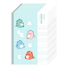 POPO FANCY Raino 小學生線圈英文筆記本, 10本, 薄荷綠