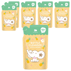 les enphants 麗嬰房 奶瓶蔬果酵素洗潔液 鳳梨香 補充包, 680ml, 6包