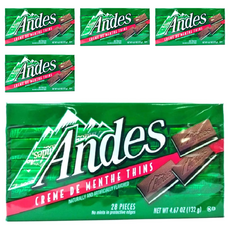 Andes 安迪士 單薄荷可可薄片 - 美國百年品牌, 132g, 5盒
