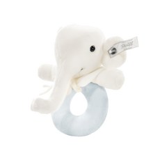Steiff 德國金耳釦泰迪熊 嬰幼兒手搖鈴 Little Elephant grip toy blue, 柔軟材質，刺激聽覺, 1個