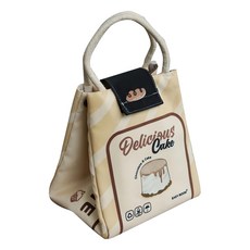 Mega 美式可愛印花加厚鋁箔保溫袋, 22 x 18.5 x 16cm, 卡布奇諾蛋糕, 1個
