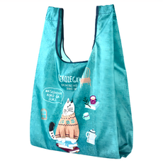 kUSUgURU JAPAN 日本眼鏡貓 Neko Zegawa-san系列 防撥水環保購物袋 附掛鈎收納袋