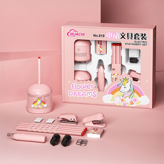 HUACHI 華驰 ANTIAN 學生學習文具10件組, 1組, 粉色獨角獸