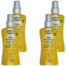 Chicco 寶貝嬰兒輕潤防曬噴液 SPF50+，UVA/UVB/紅外線防護，150ml, 4瓶
