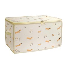 E.dot 折疊印花防水PP衣物收納箱 印花小貓, 52 x 30 x 30cm, 印花小狗, 1個