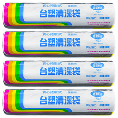 台塑 實心捲取式清潔袋 業務型特大 點斷式設計 方便拿取 台灣製造, 70L, 4捲