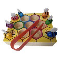 兒童木製蜜蜂玩具 顏色配對夾夾樂 蒙特梭利早教益智玩具, 多色, 1個