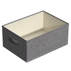 Besthot 日式棉麻布可折疊衣物收納箱 26L, 灰色, 1個