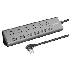 Kinyo 6開6插三角延長線 3孔 CGTM366-6, 1.8m, 銀色, 1條