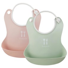 TALLSTOY New Babybib 防漏圍兜 3個月以上, 粉色 + 綠色, 2個, 1組