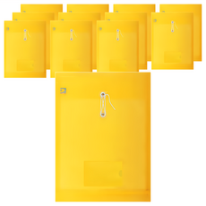 DaTaBanK 三田文具 A4直式繩扣公文袋 附名片袋 F-118-N 黃色 12個, A4