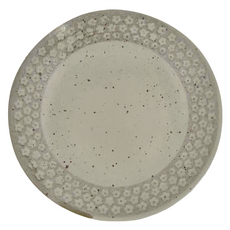 日本製皿 9吋 梅紋梨地 1個, 梅紋梨地 米色