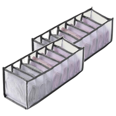 日式簡約設計分隔收納 小7格, 32 x 12 x 12cm, 透明灰, 2組