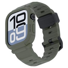 elkson 透氣防震一體成形軍規錶帶, 炭綠色, 1個