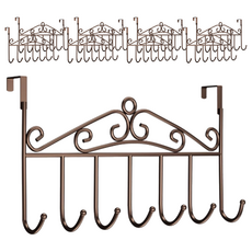 鐵藝門後掛鉤 精細焊接 圓珠 黑色/古銅色, 咖啡色, 9個