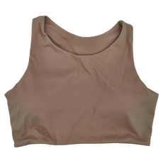 女款斜肩美背歐美風運動內衣, XL, 深棕