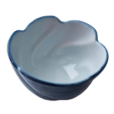 藍五瓣11缽-日本制, 陶瓷, 寬11cm 高6.3cm, 滿水容量280ml, XL12102-24, 1個