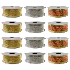 燙金鑲邊緞帶 1吋,270cm,12捲 - 手工藝裝飾材料
