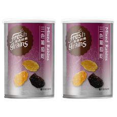 長青穀典 三色葡萄乾, 無籽葡萄乾, 口感多汁香Q，越吃越涮嘴, 易開罐設計，輕便好攜, 120g, 2罐