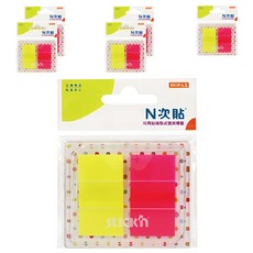 N次貼 抽取式透明標籤 66033 黃色 + 洋紅色, 40張, 6包