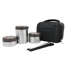 LocknLock 樂扣樂扣 Hot Tank 保溫便當盒組, 黑色, 1組