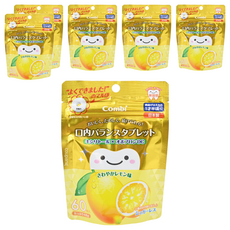 Combi 康貝 teteo 無糖口嚼錠 木糖醇+Ovolon DC 60粒入, 檸檬, 48g, 6包