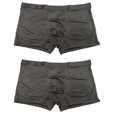 石墨烯冰絲涼感平口內褲 Set 2, 加寬腰筋 減少勒痕, 持續透氣, 蜂窩內襠, 5XL, 黑色