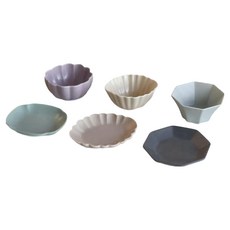 日本 美濃燒 莫蘭迪色 造型小碟, 豆缽 + 小碟, 1組