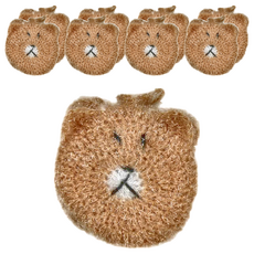 MasterClean 韓風手編洗碗巾, 小熊淺咖色, 3個, 3包