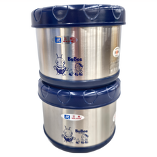 三光牌 二層高真空304不鏽鋼保溫飯盒 Set, 藍色, 1組