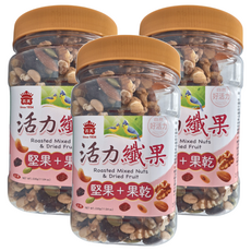 義美 活力纖果 堅果 + 果乾, 330g, 3罐