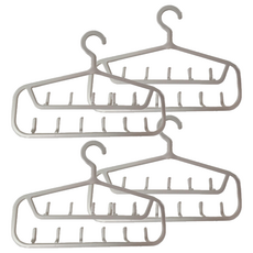 FaSoLa 多功能收納掛鉤 摺疊衣架 白色, 白灰色, 4個