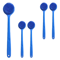 FIFIOO 杏屋家居 矽膠洗澡洗背刷 輕量款, 天藍色, 1支, 5支