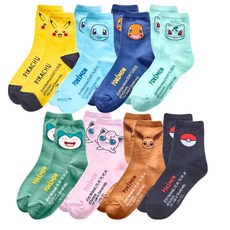 ONEDER 旺達棉品 寶可夢系列童襪 8雙組, 舒適透氣 親膚材質, 混色, 19~21cm