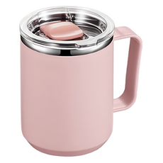 不鏽鋼馬克杯, 304不鏽鋼材質, 450ML, 粉色, 1個