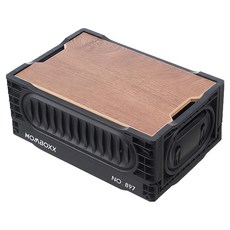 FL生活+ 凹豆可疊加木蓋折疊收納箱 6L 30 x 20 x 12cm 星耀黑, 1 Tier, 1個