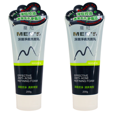 MANN NI 蔓妮 深層淨膚洗面乳 淨痘控油 適合每天使用, 200g, 2條