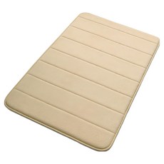 珊瑚絨記憶地墊 80 x 50cm 駝色 - 柔軟吸水防滑, 1個