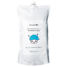 PHORCYS 馥絲 白藜蘆醇護色洗髮精補充包 大容量 小分子清潔頭皮 保濕護色 修護染燙受損髮, 1L, 1包