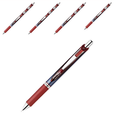 Pentel 飛龍文具 ENERGEL BL77 按壓極速鋼珠筆 0.7mm 金屬筆尖 12支裝, 紅, 1盒