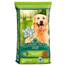 CLASSIC PETS加好寶 成犬/中大型犬 雞肉蔬菜口味 15kg, 1袋