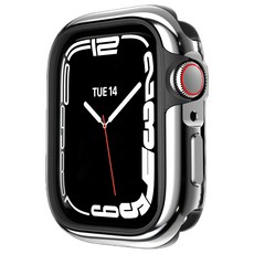 SwitchEasy 魚骨牌 ODYSSEY GLOSSY EDITION 亮面金屬保護殼 閃耀銀, Apple Watch 9/8/7 45mm, 1個