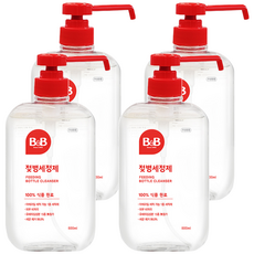 B&B 奶瓶清潔液, 100% 食物原料, 600ml, 4瓶