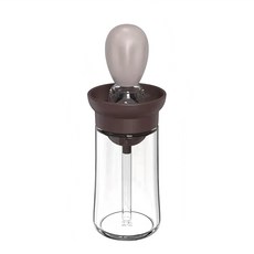 AHOYE 烘焙料理定量玻璃油瓶 附矽膠油刷 咖啡色, 350ml, 1個