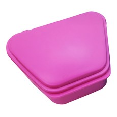 外出攜帶透氣盒/牙套維持器/活動假牙盒 大, 1入, 霧面粉