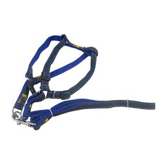 寵物夢工廠 牛仔風胸背牽繩, 顏色隨機, M(胸圍30~40cm 繩寬1.5cm), 1條