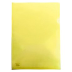 hfpwp 台灣製 環保無毒壓花透明L夾文件套 底部反折加強 (20入/組), 黃色, 1組