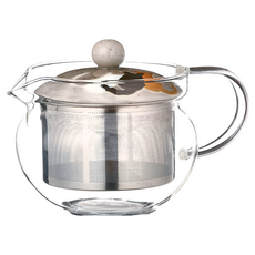Saikai 西海陶器 玻璃茶壺, 日本耐熱玻璃, 304不鏽鋼濾網, 貓咪, 375ml, 1個
