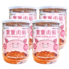 FOREST PLANET 森森星球 寶寶肉鬆 原味豬肉, 100%純豬肉製作 無添加豆粉, 120g, 4罐